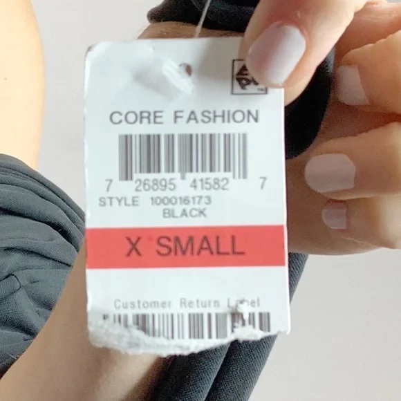 NWT BAR III black long sleeve dress asymmetrical hem draped panel 2087 - Picture 8 of 13